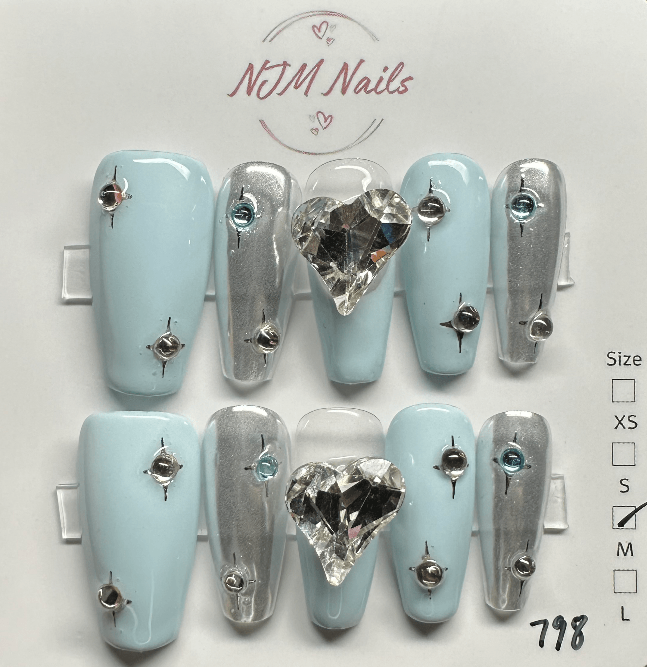 Baby Blue Heartbeat - NJM Nails 