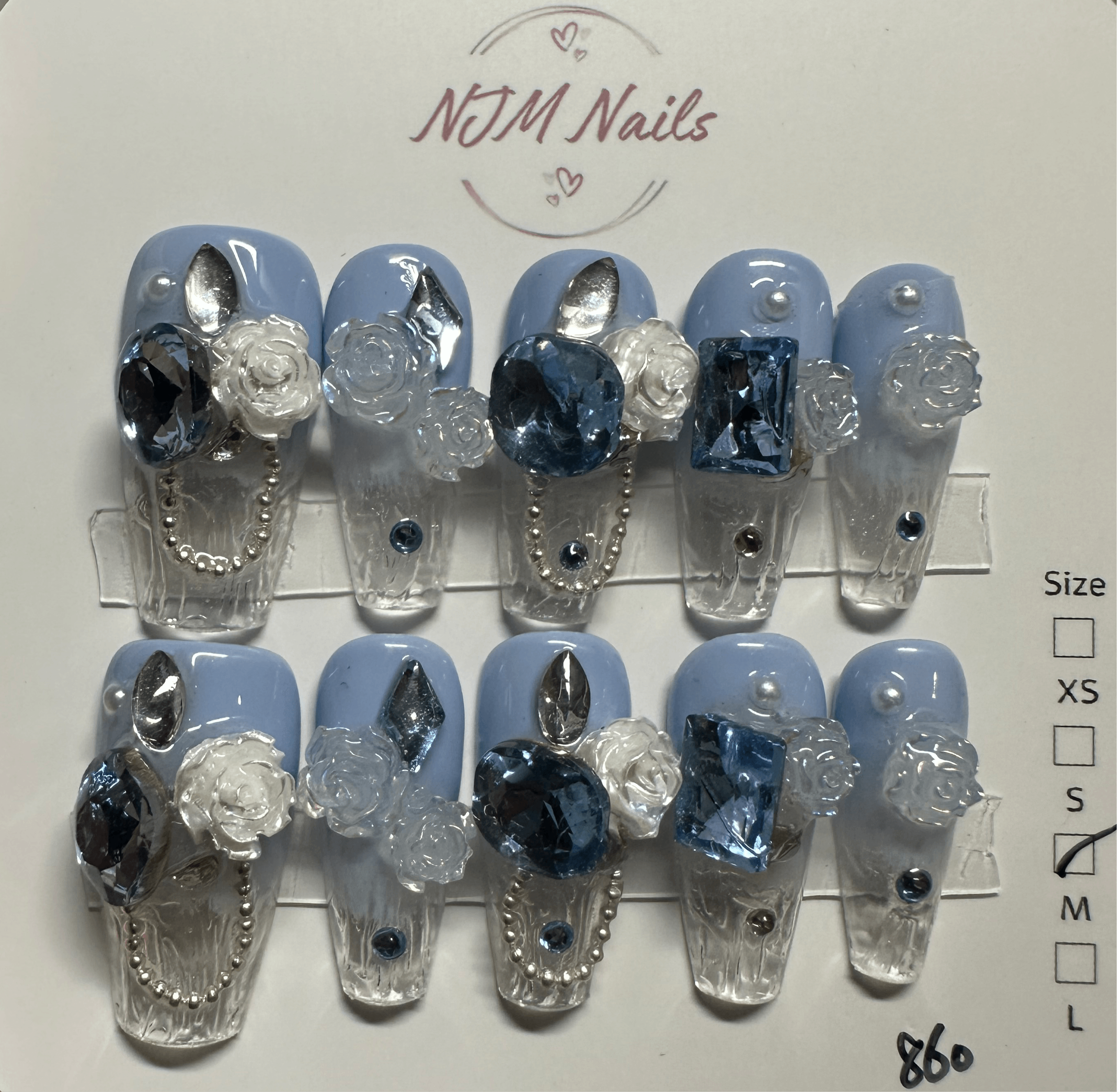 Crystal Blue Roses ￼ - NJM Nails 