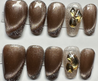 Bronze Sparkle (Short Coffin) - NJM Nails 