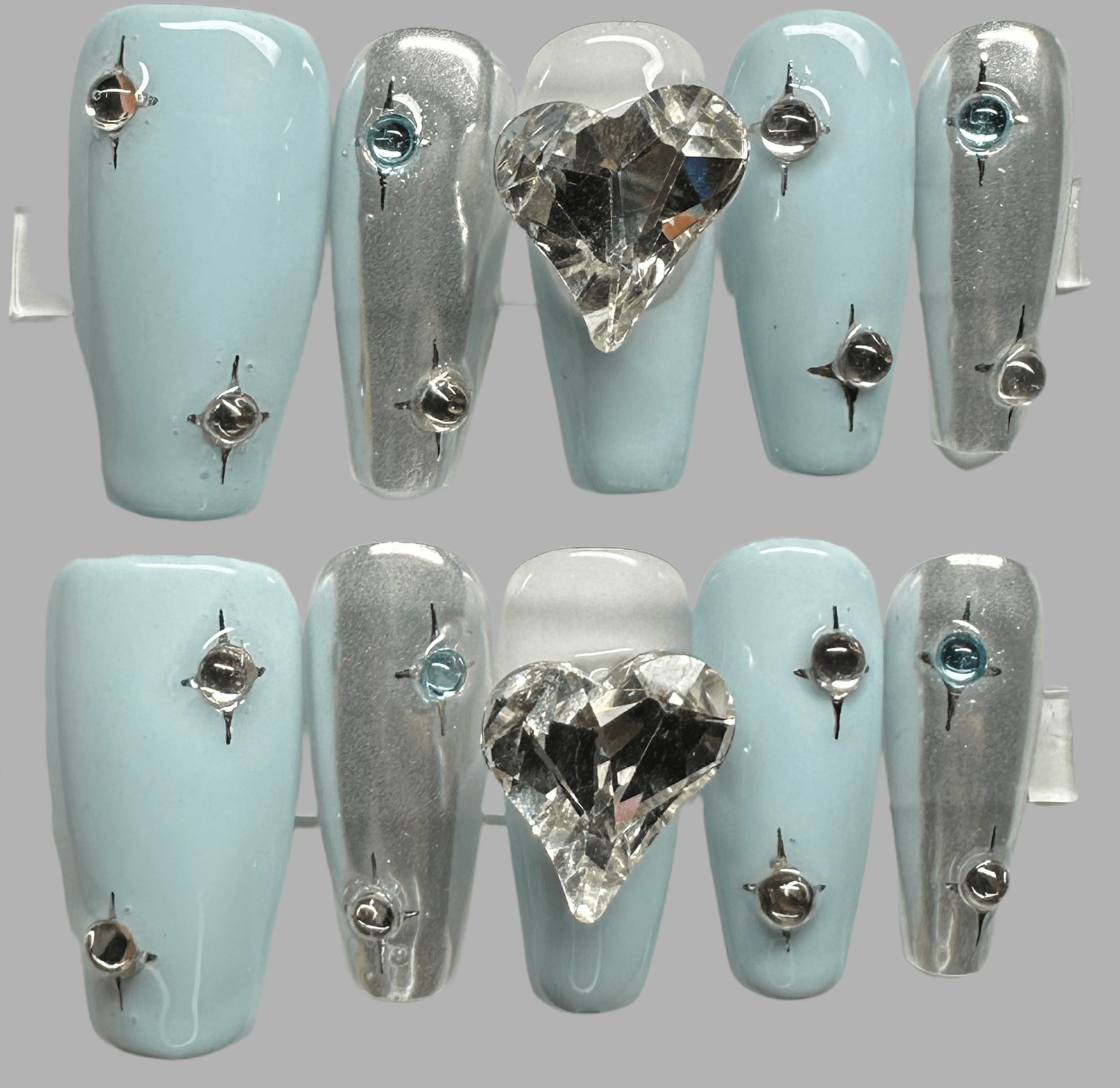 Baby Blue Heartbeat - NJM Nails 